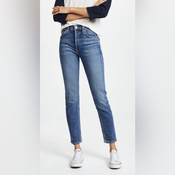 REDONE Originals High Rise Ankle Crop Jeans Size 30 - Picture 1 of 12